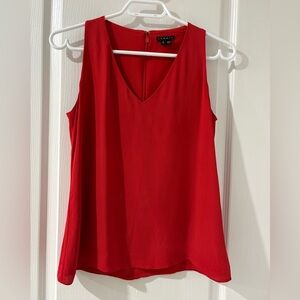 Theory Silk Vivid Red Sleeveless Blouse/Camisole
